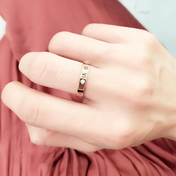 Roman Numeral Ring - Engraved Ring - Custom Ring Custom Roman Numeral Ring - Rin - Picture 6 of 7